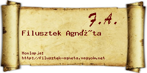 Filusztek Agnéta névjegykártya